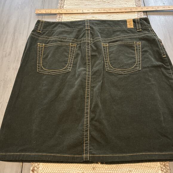Vtg Y2K Tommy Hilfiger Forest Olive Green Corduroy Skirt Women’s Sz 18 2004 - Picture 4 of 7